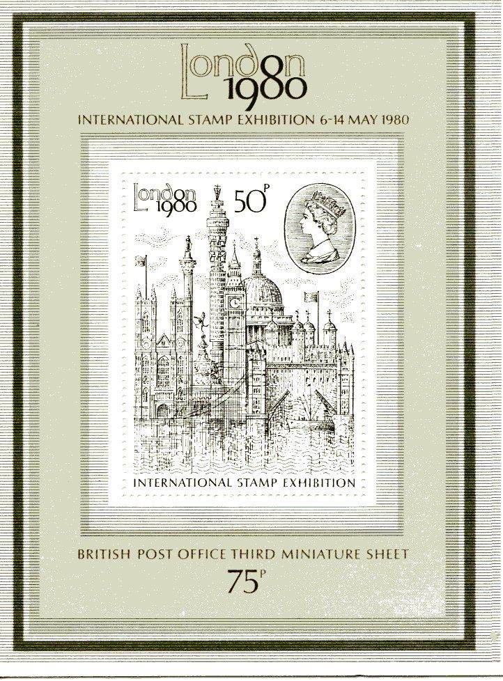 1980 GB Third Miniature Sheet SG MS1119 for the 1980 International Stamp Exhibition