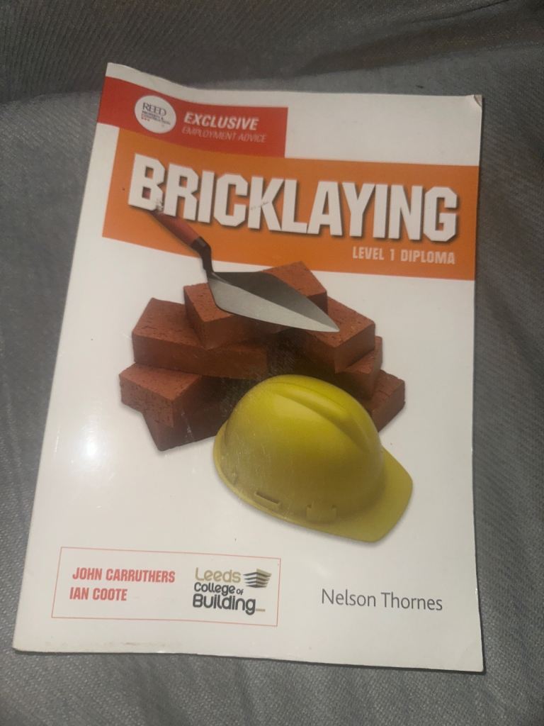 FOR SALE: Bricklaying Level 1 Diploma Book – Nelson Thornes