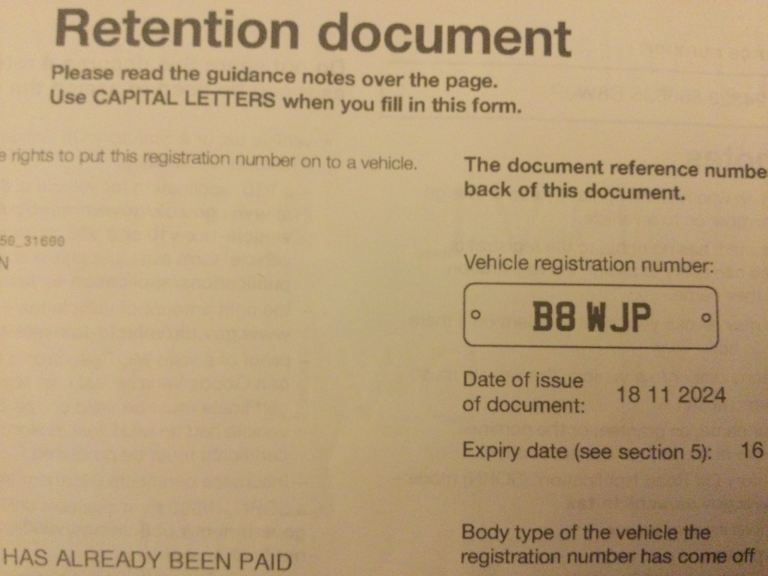 Personal number plate