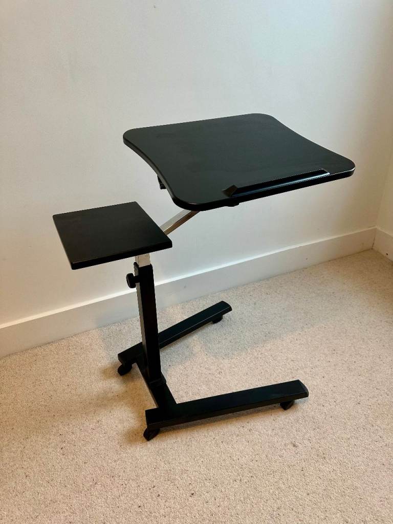 Portable adjustable laptop desk with mouse pad