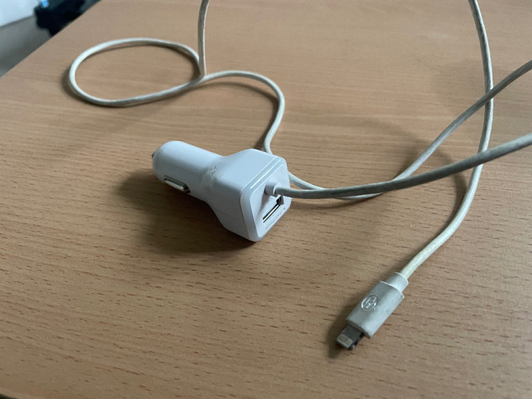 Car charger for iPhone plus USB port