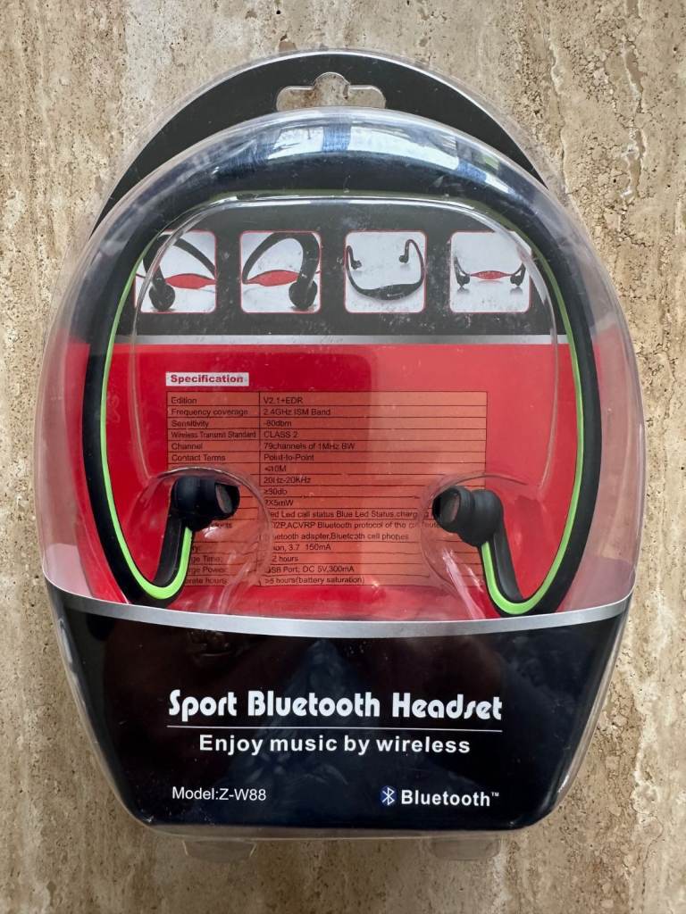 Sport Bluetooth Wireless Headset - Model Z-W88 - 2.4GHz - Brand New & Unopened