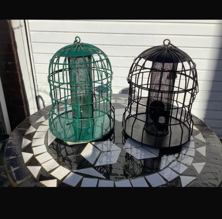 2 BIRD FEEDERS FOR GARDEN WITH HANGING HOOK AS NEW