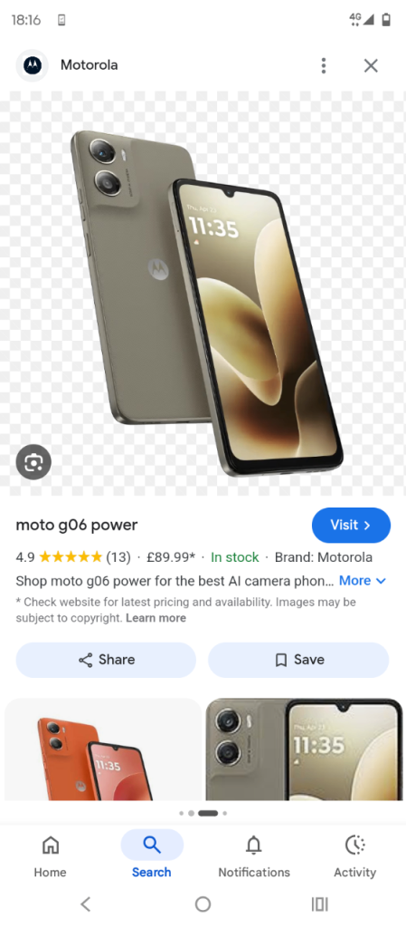 Moto g06 dual SIM unlocked 64gb