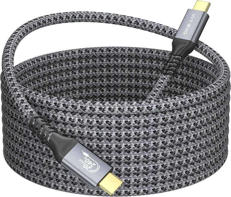 240W USB C to C Cable 20Gbps 4K Video 5m Fast Charging Thunderbolt 3/4