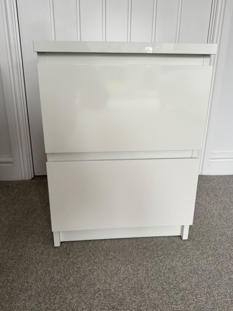 IKEA Malm 2 drawer cabinet - white gloss 