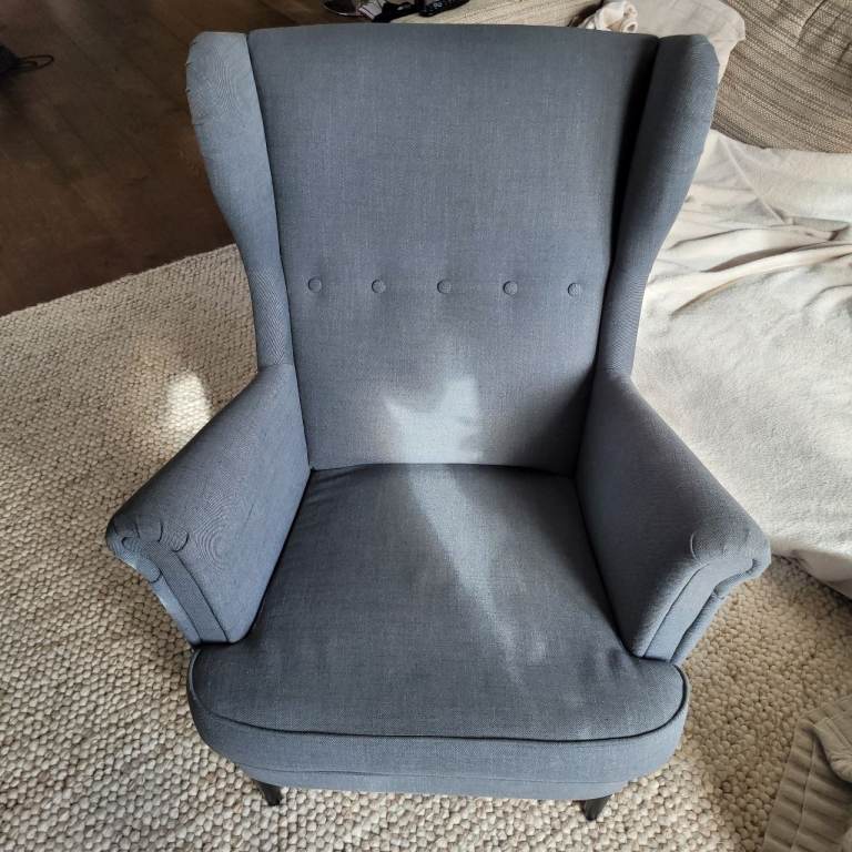 Ikea Strandmon wing chair, dark grey
