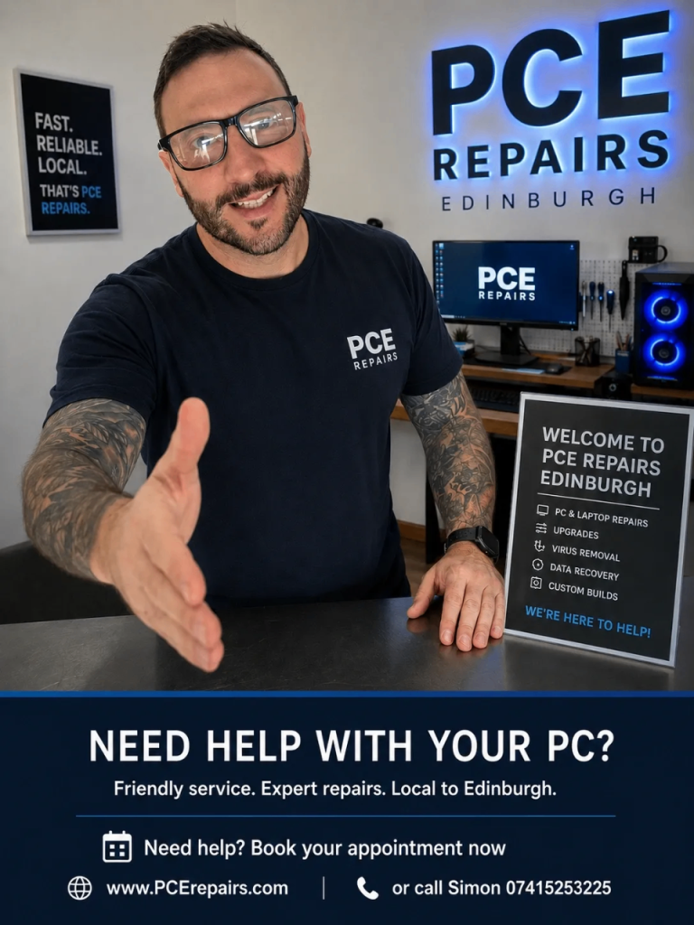 PC Laptop PlayStation Xbox Nintendo repairs in Edinburgh