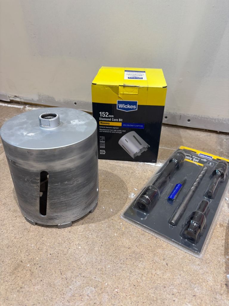 Wickes 152mm Diamond Core Drill Bit & Accessory Set