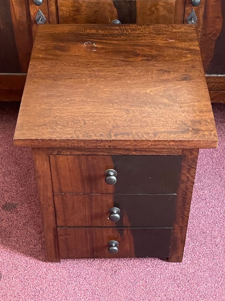 Mango Wood Vintage solid small chest of drawers in great condition