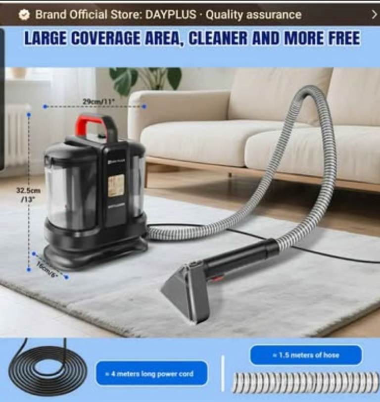 Handheld Duo Spot Carpet Cleaner, Portable Wet & Dry Vacuum Cleaner Spot 