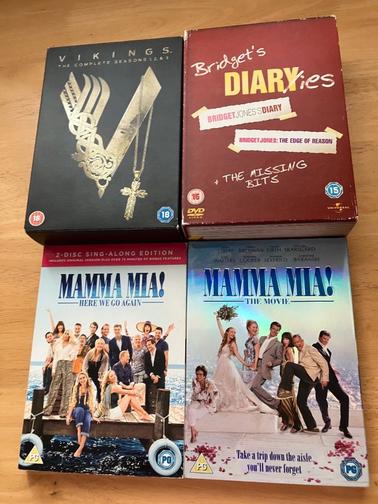 DVD Movie & TV Show Bundle – Mamma Mia, Bridget Jones, Vikings