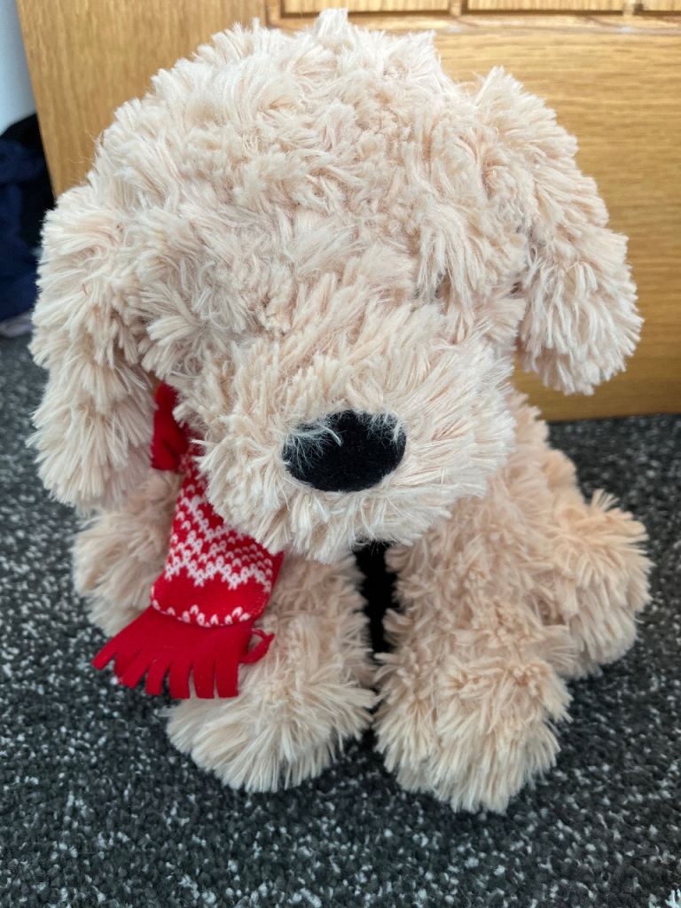 Cute Plush Dog Toy with Scarf – As Good As New