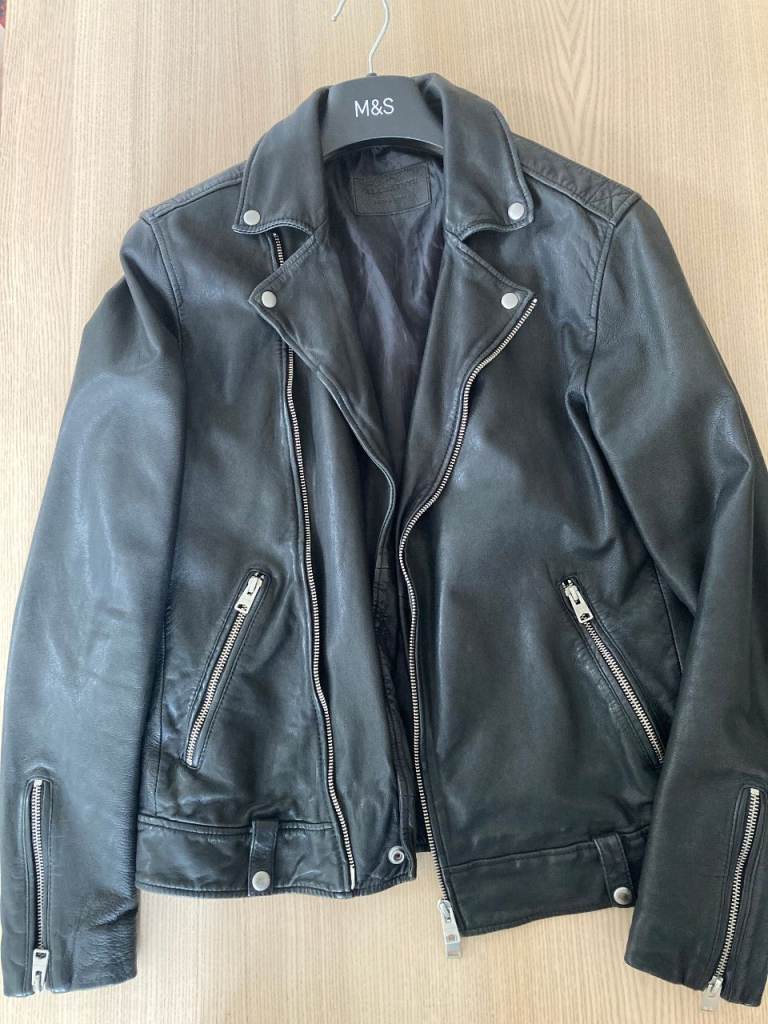 Brand New - All Saints Men's Leather Biker Jacket - Size XS 