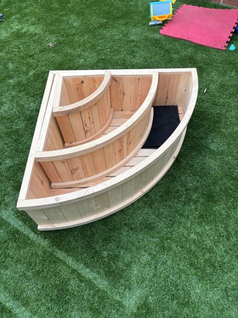 Wooden corner planters x 3