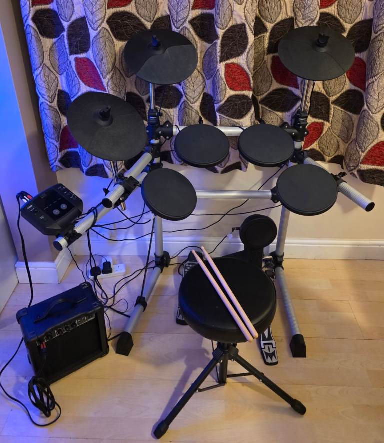 image for Electronic Drum Kit Axus AXK2, Drum Stool/sticks and Mini Amp
