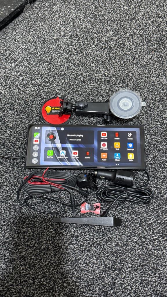 11.26" Car Display with DVR Rear Camera, Apple CarPlay & Android Auto, 32GB