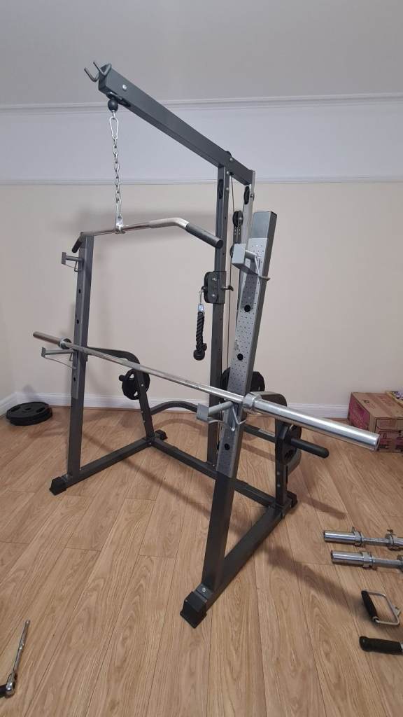 Body Max Home Gym Weights Squat Rack and Pulleys