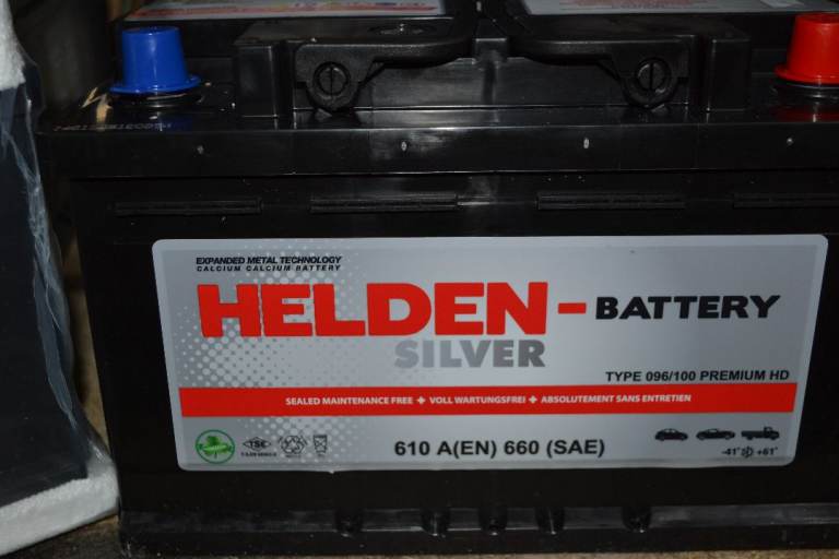 TWO HELDEN SILVER Car Battery - Type 096/100 Premium HD,  As New
