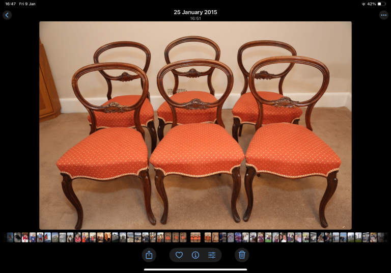 Set of six Victorian Balloon Backed Chairs