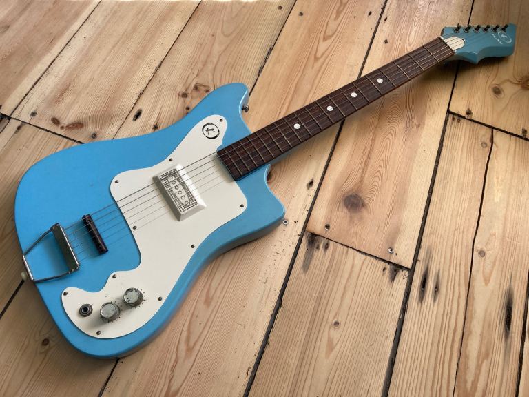Vintage 1960s Kay K311 Teal Blue Electric Guitar Kay USA K310