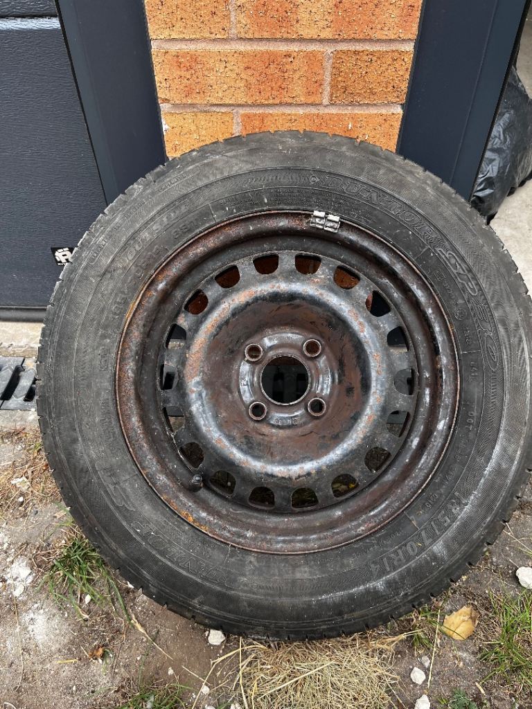Dunlop 185/70/R14 Tyre and Steel Wheel 100PCD 57cm Bore VW, Audi, Seat, Skoda, BMW, VAG
