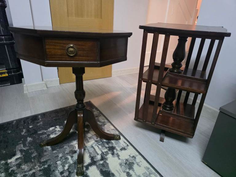 Occasion ! Wooden Octagonal Table and Antique Mahogany Revolving ...