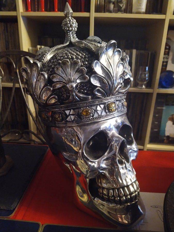 Skull Wearing A Crown (Ornament), Twelve Inches In Height : PRICE REDUCED