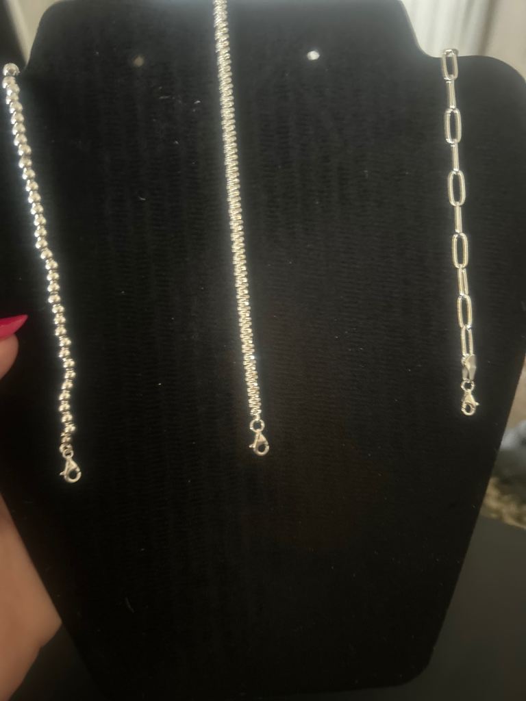 Brand New Set of Three Silver 925 Hallmarked Bracelets