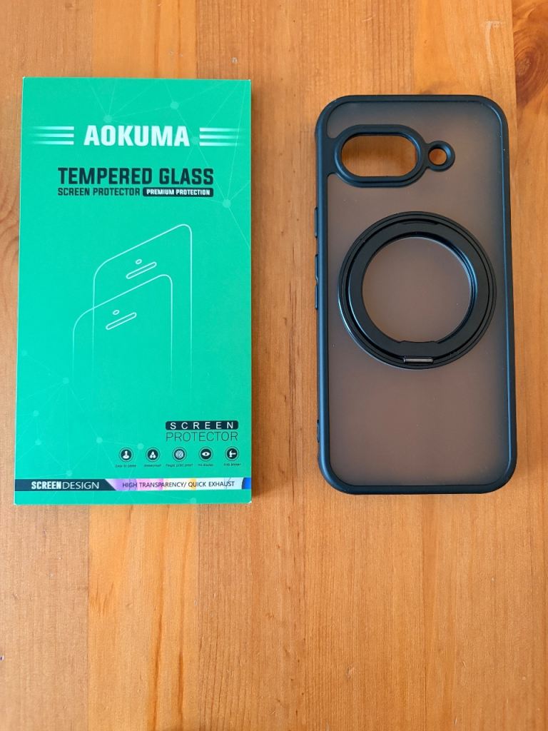 image for Google Pixel 9a MagSafe ring stand case and 2 tempered glass screen protectors