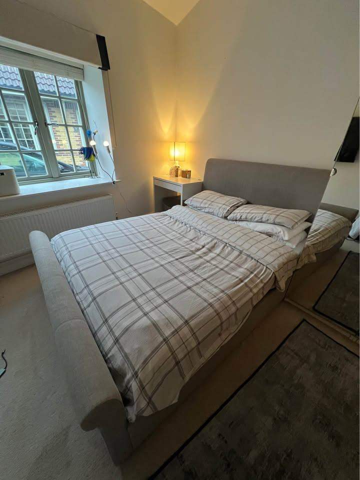 King Double Bed with Storage (Grey) (potentially Wilson Upholstered Ottoman Bed Frame) 