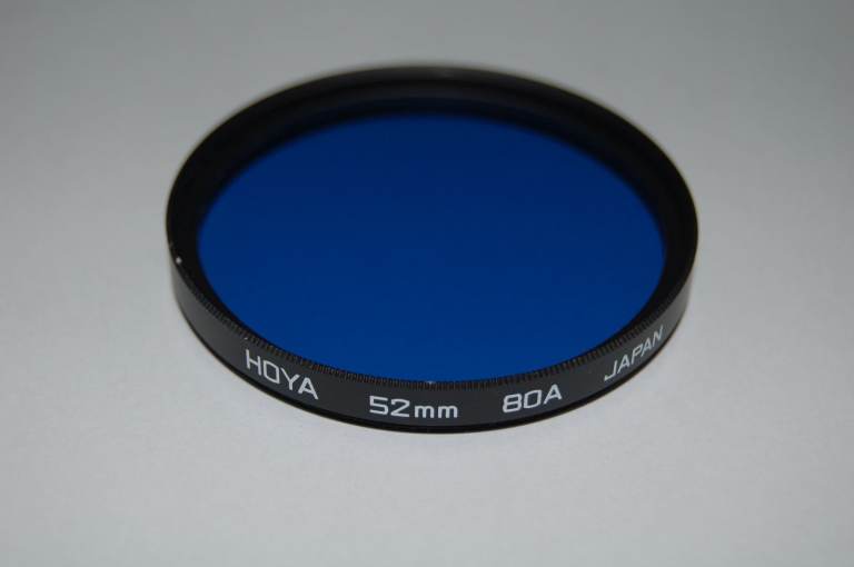 PRICE REDUCED 5 Hoya Filters, Skylight UV, Yellow, & 3 x 80A Blue for 3200K Lamp Light.
