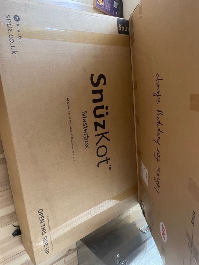 SnuzKot (Snuz cot / Snuz pod) used, but boxed - cot, baby bed, toddler bed. 