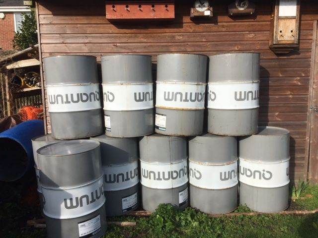 A 208L/45 gallon steel oil drum, in very good used condition