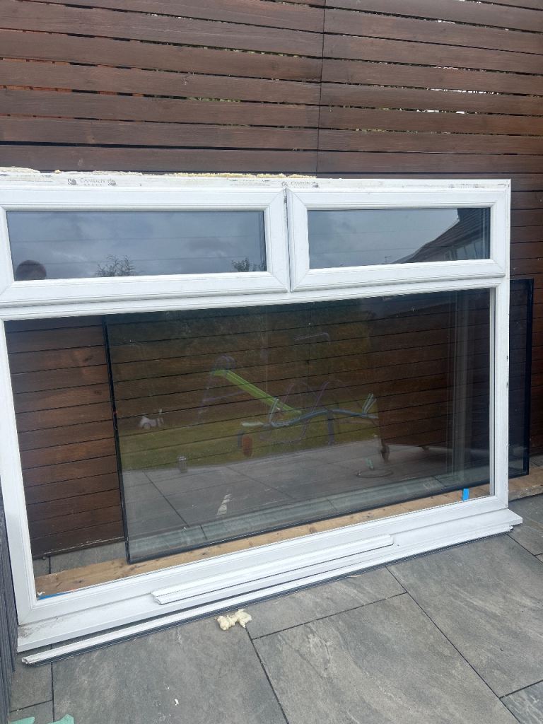 Large UPVC window white 