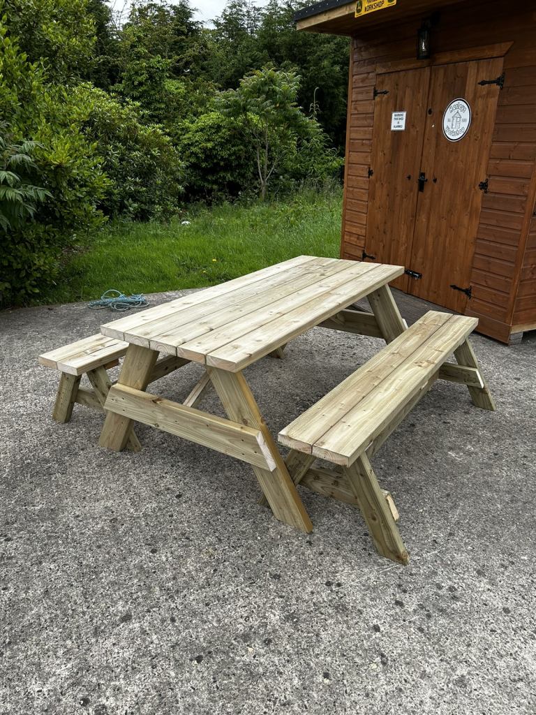 6ft Picnic Table With Removable Benches
