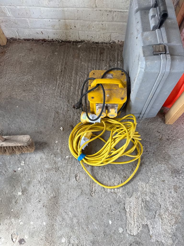 Yellow Extension Lead with Transformer – Good Condition