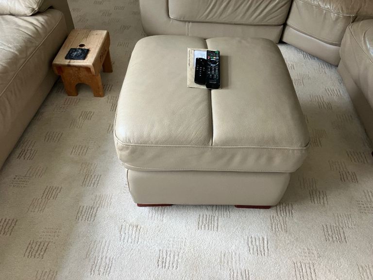 Cream leather suite