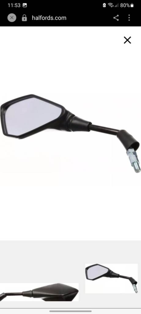Halfords Core Mirror Diamond Left motorcycle mirror.463798
