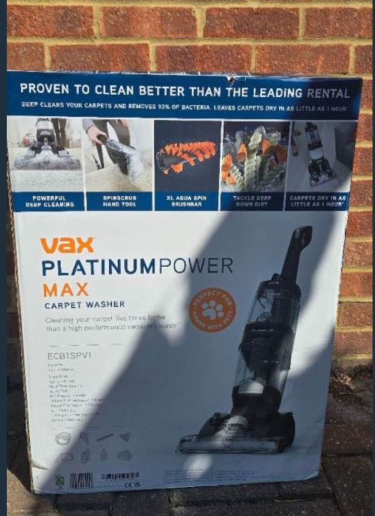 BNIB Vax Platinum Power Max Carpet Washer. 