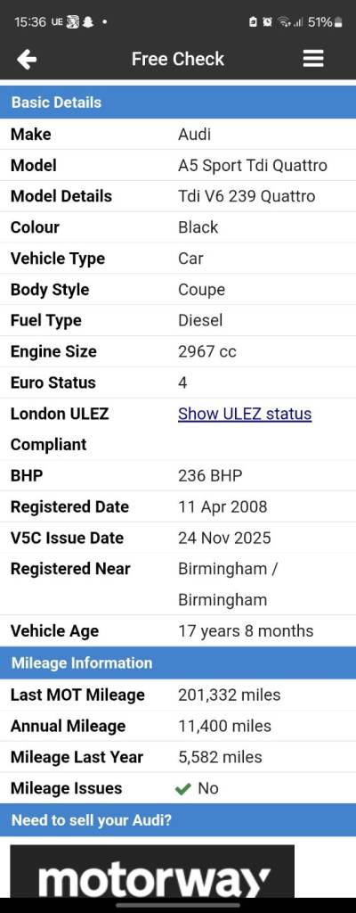 Audi, A5, Coupe, 2008, Manual, 2967 (cc), 2 doors