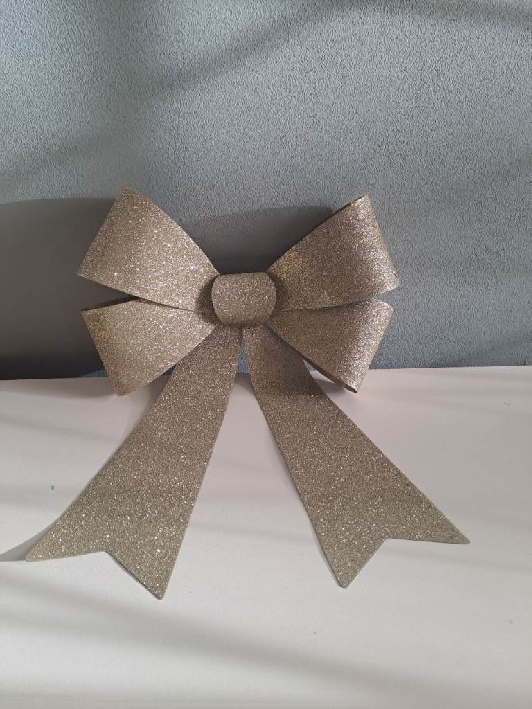 Gold Glitter Christmas Bow Decoration – As Good As New