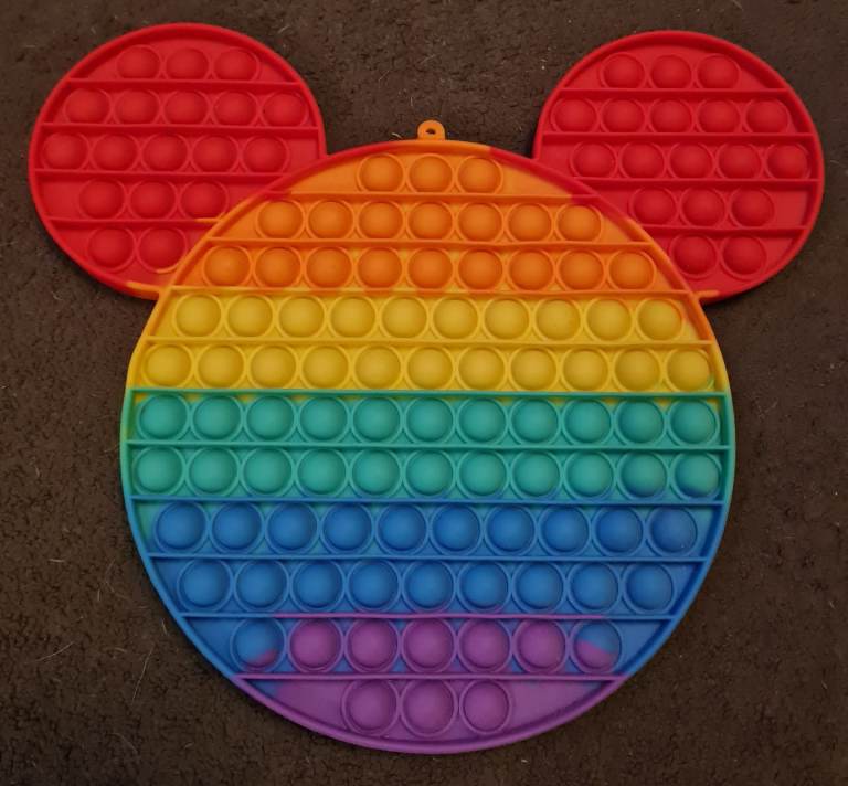 Brand New Large 129 Poppit Fidget Mickey Mouse Toy Rainbow ADHD Autism Stress Relief Sensory