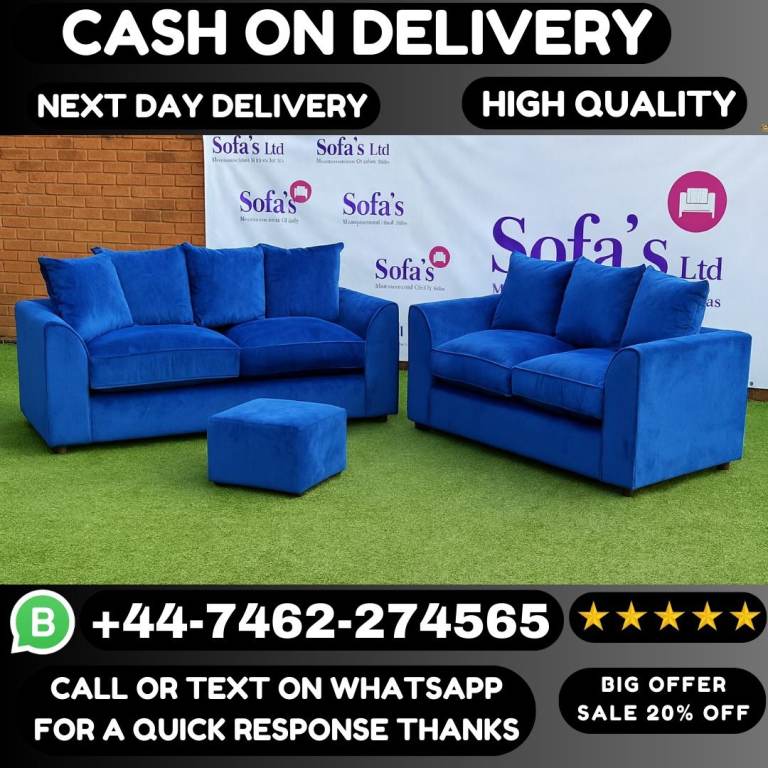 Plush Velvet Sofa Sale – Corner or 3+2 Available