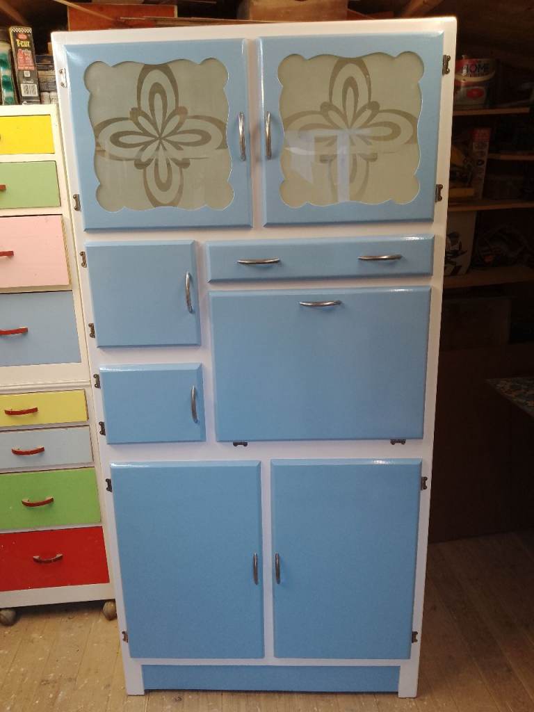 Vintage Retro 1960 Larder/Kitchenette - Clear Skies Blue - Fully Restored.