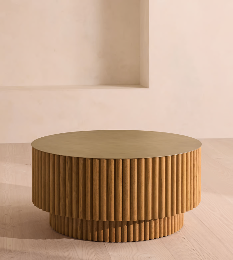 Soho home Barrel Coffee Table, Dark Oak