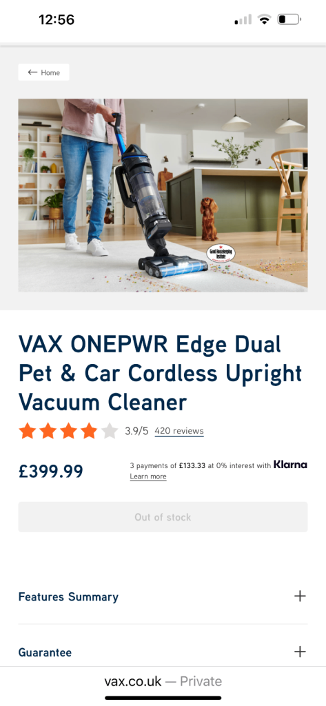 Vax Edge dual pet and car vacuum £160 ono