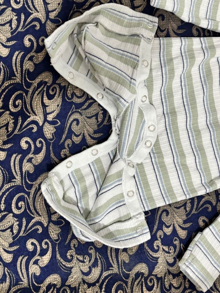 Baby Striped Cotton All-in-One – Good Condition