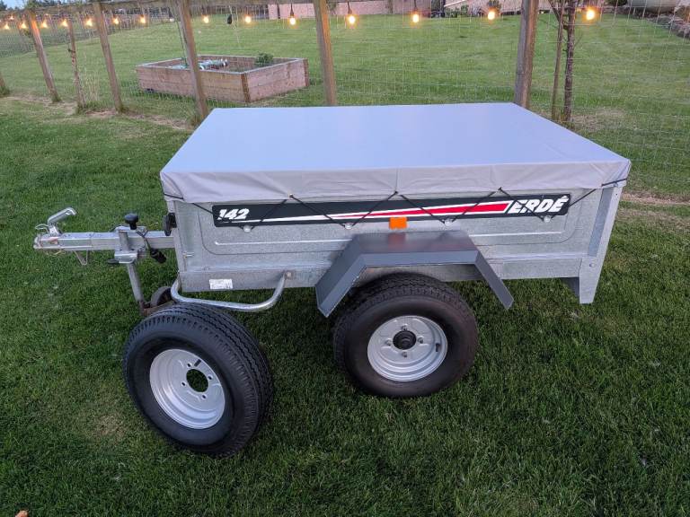 Erde 142 Camping/Tipping Trailer With Cover, Jockey Wheel & New Spare Wheel