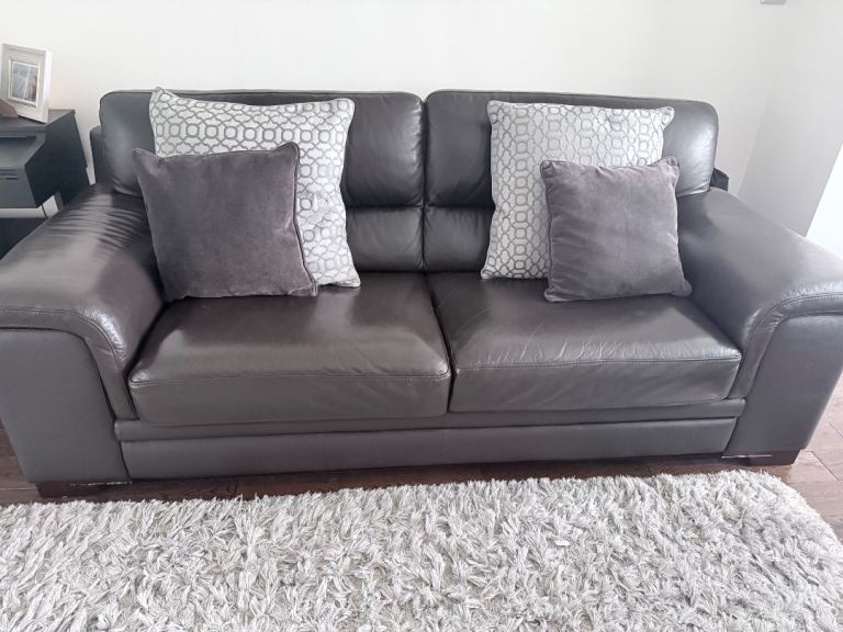 Leather Sofa Set - Dark Brown 